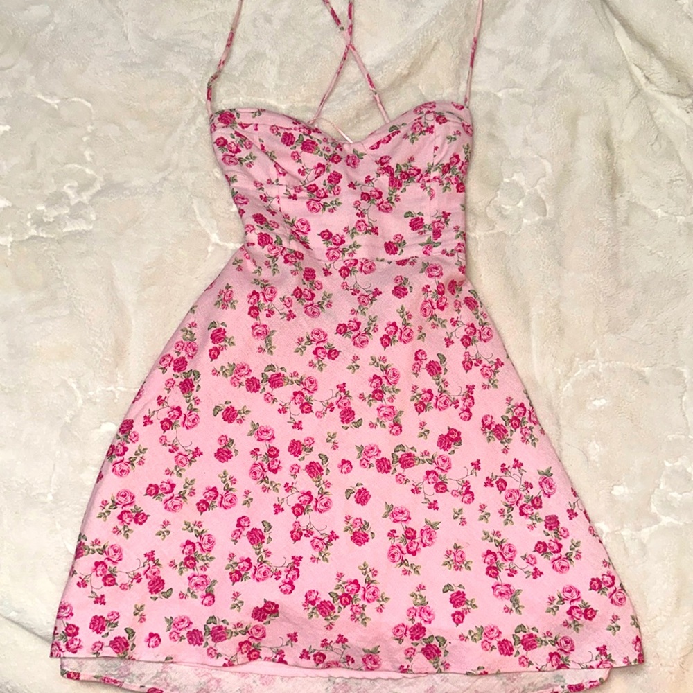 Zara pink floral dress